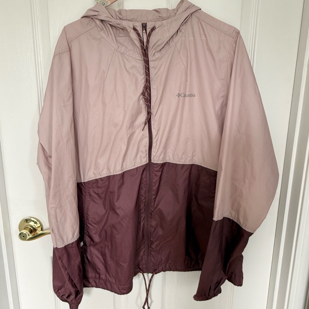Columbia Pink Hooded windbreaker Jacket